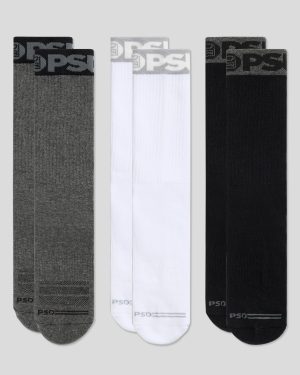 3 PACK - BAND CREW - GREY/WHITE/BLACK