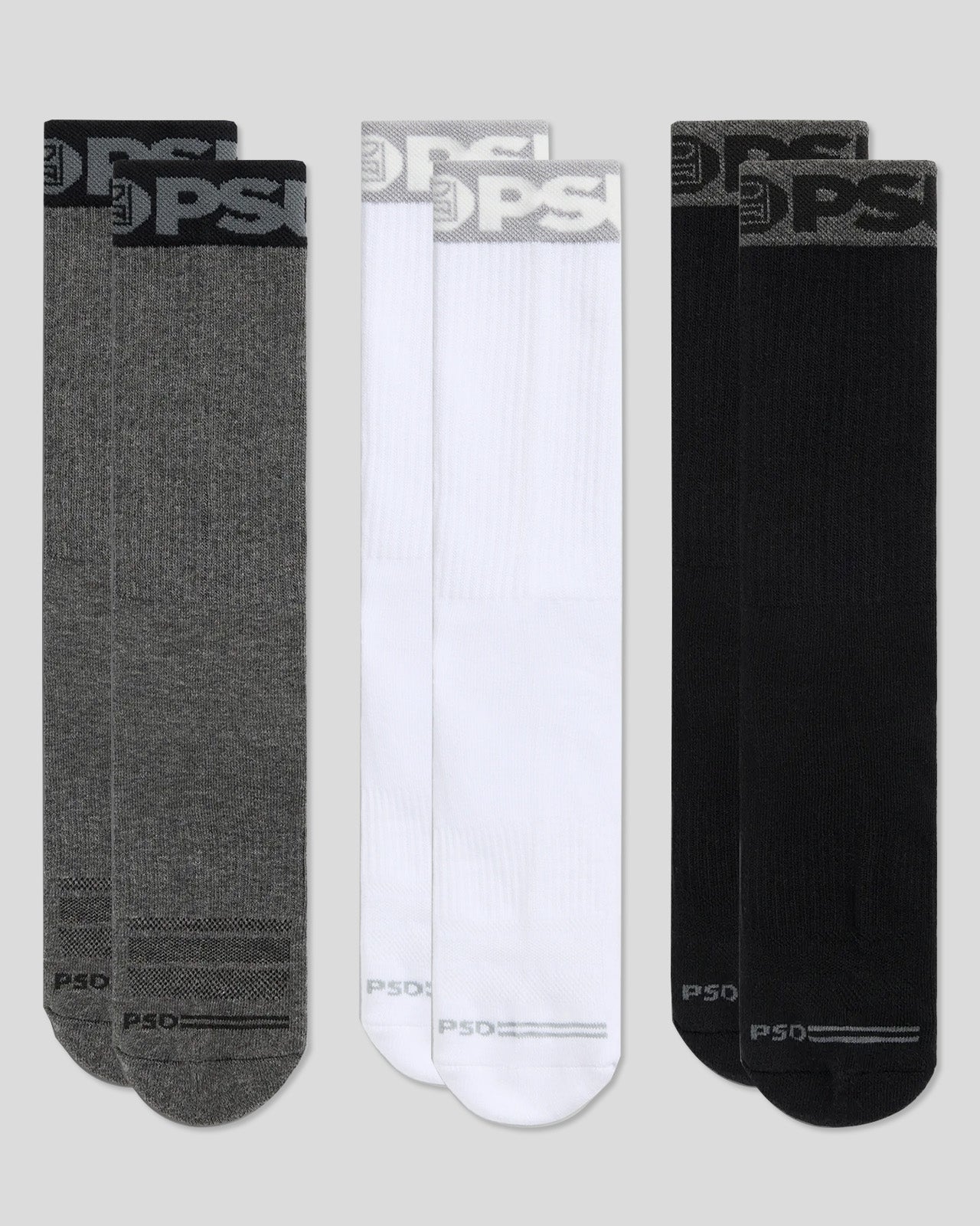 3 PACK - BAND CREW - GREY/WHITE/BLACK